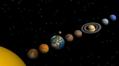 Solar system in the night clipart