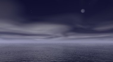 Bulutlu gece denize