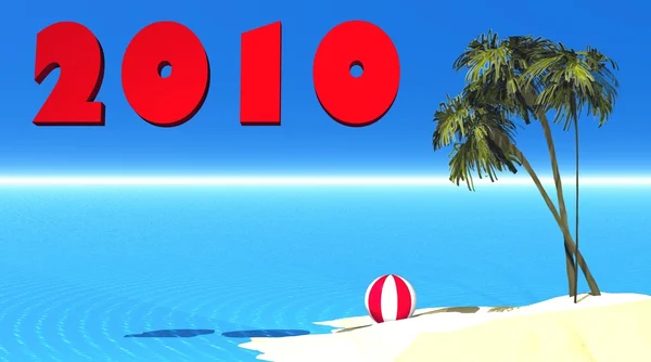 Anul Nou 2010 pe o insulă — Fotografie, imagine de stoc