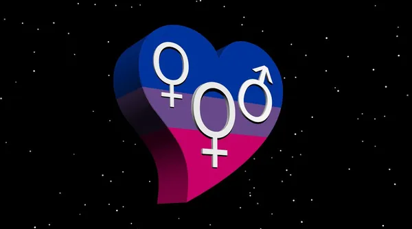 Biseksuele vrouw liefde — Stockfoto
