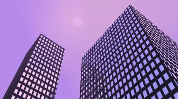 Violette Gebäude — Stockfoto