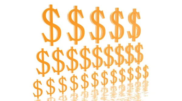 Pyramida rostoucí dolarů — Stock fotografie