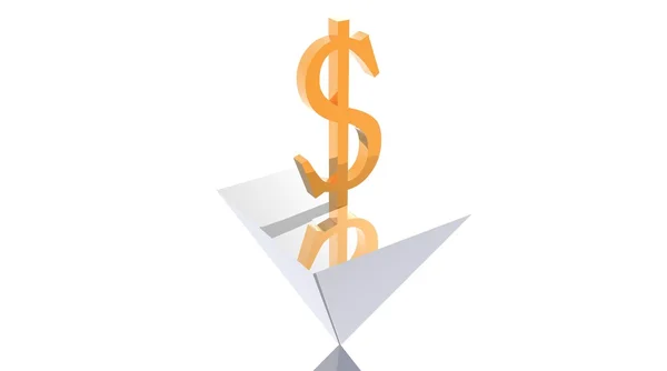 Powerful dollar on reversed pyramid — Stock Photo, Image