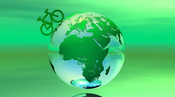 Dünya üzerinde bisiklet — Stok fotoğraf