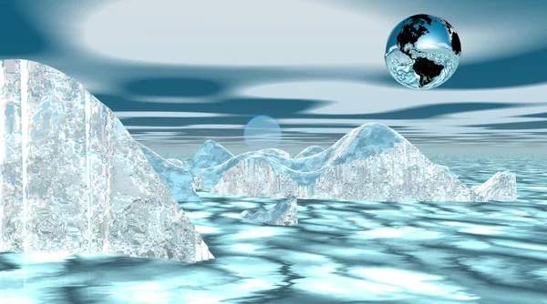 Terra no iceberg — Fotografia de Stock