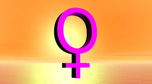 Símbolo femenino rosa — Foto de Stock