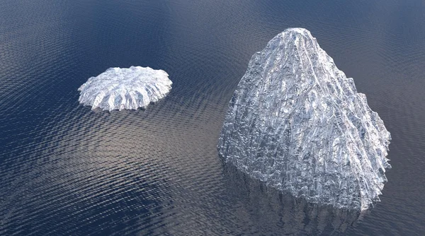 Два айсберга сверху — стоковое фото