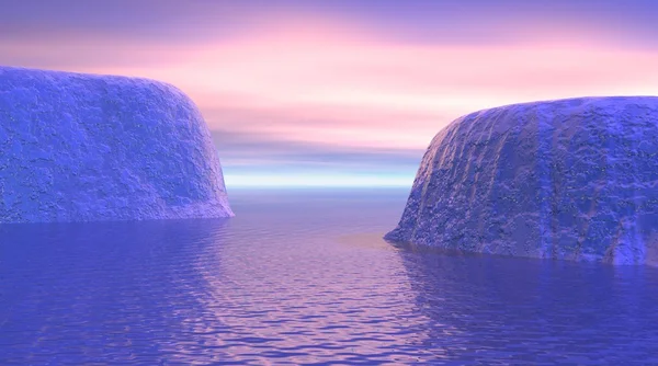 Icebergs ao nascer do sol — Fotografia de Stock