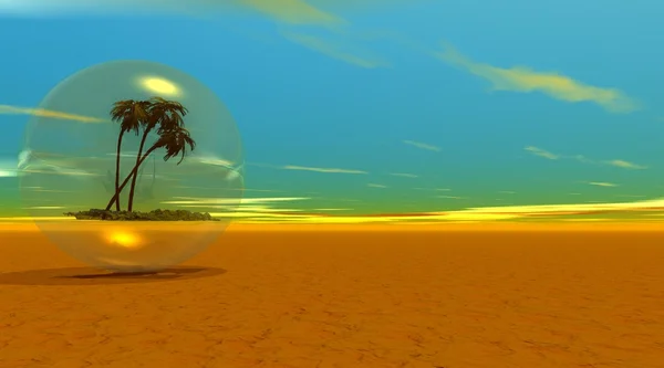 Пальмове дерево в бульбашці — стокове фото