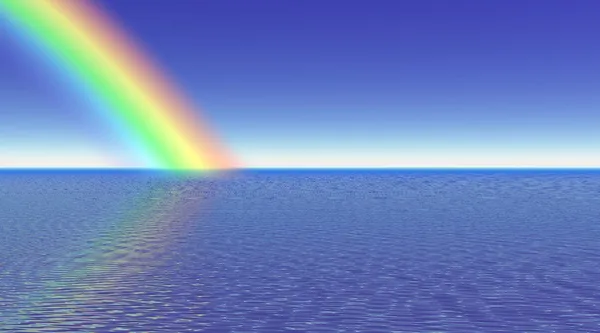 虹が海を渡り — ストック写真