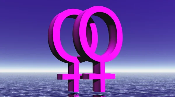 Para lesbijek na Oceanie — Zdjęcie stockowe