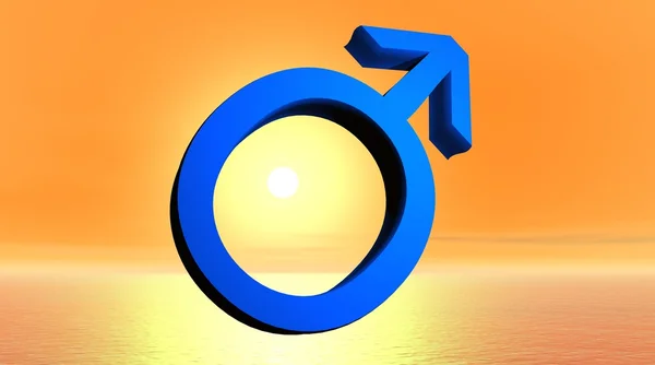 Blue male symbol — Stock Photo, Image