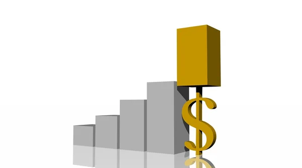 Barra de progresso de ouro em cima de um dólar — Fotografia de Stock