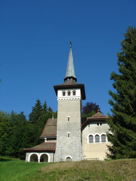 Facade of a small white church — Stock Photo, Image