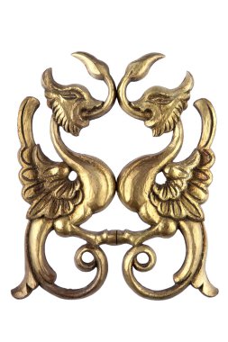 Antique golden wood ornament clipart