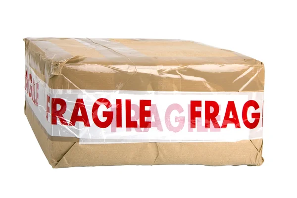 Paquete con cinta frágil —  Fotos de Stock
