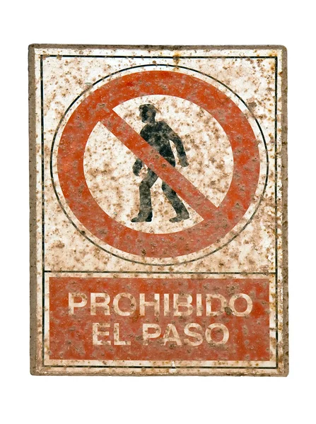 Sin peatones señal de tráfico español — Foto de Stock