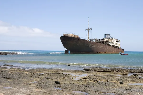 stock image Wrecked ship in Lanzarote