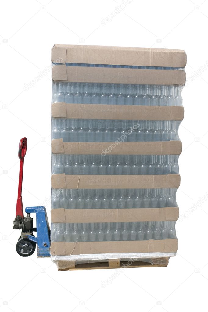 Pallet jack with a pallet