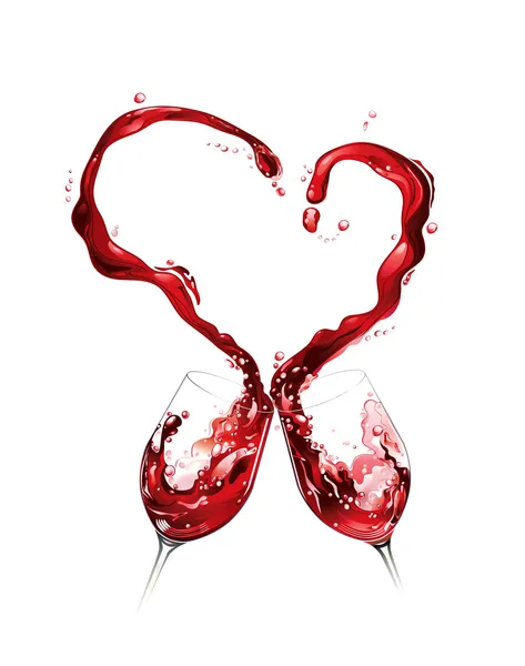 Verter vino tinto en copa — Vector de stock