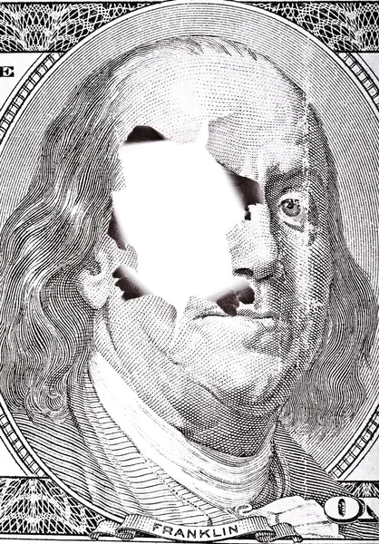 Romper el retrato de Franklin — Foto de Stock