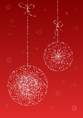 Red christmas balls clipart