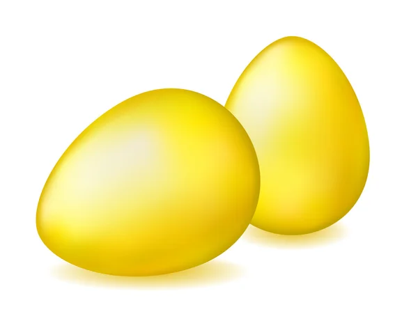 Dois ovos dourados — Vetor de Stock