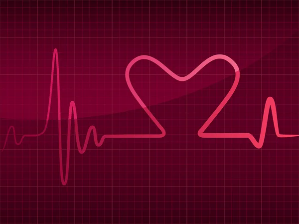 Cardiogramme avec cœur — Image vectorielle