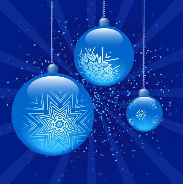 Bolas de Natal azuis — Vetor de Stock