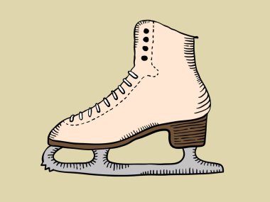 Vintage skate clipart