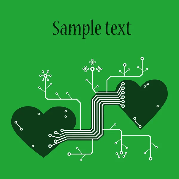 La carte romantique ordinateur - vecteur — Image vectorielle