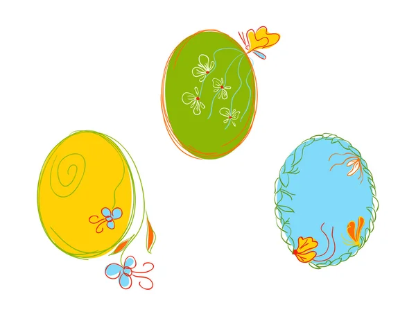 Three easter eggs — Stock Vector