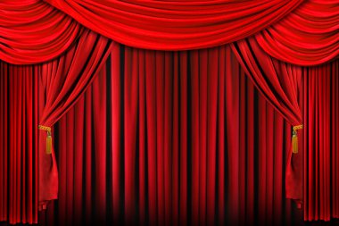 Stage in Bright Red Dramatic Lighting clipart
