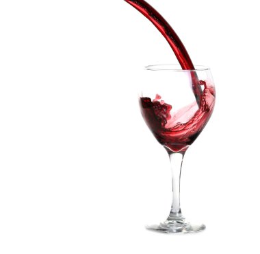 Glass of Red Wine Pouring clipart