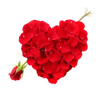 Heart Shape Made Of Rose Petals With Lon clipart