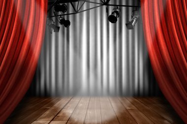 Stage Theater Stage With Spotlight Perfo clipart