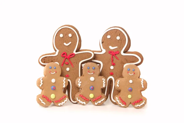 Beyaz bir karşı beş gingerbread — Stok fotoğraf