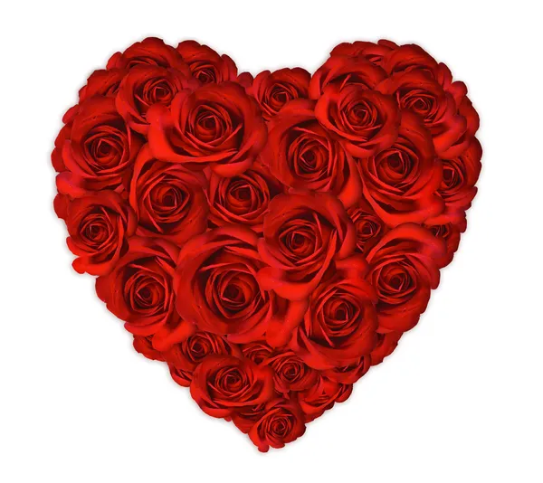 Αγίου Βαλεντίνου καρδιά, φτιαγμένο από τριαντάφυλλα — Φωτογραφία Αρχείου