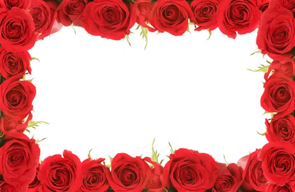 Marco de rosas rojas de San Valentín o aniversario —  Fotos de Stock