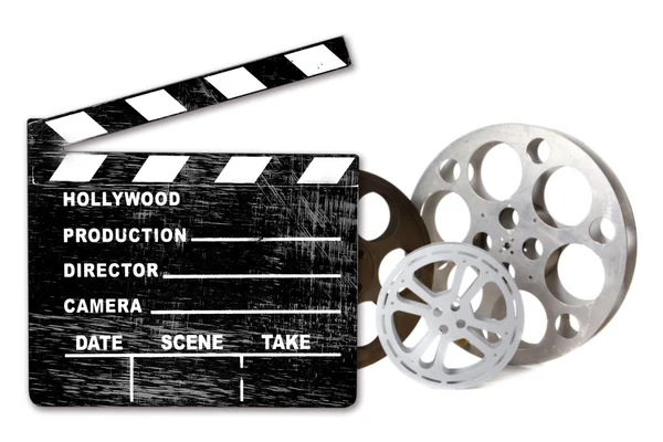 Пустые голливудские киноканистры и Клэпп — стоковое фото