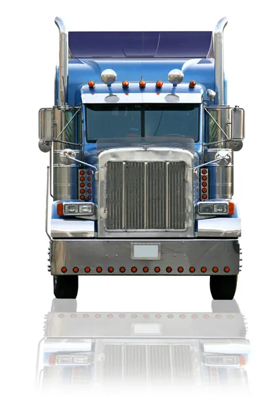 Semi vrachtwagen geïsoleerd op een witte pagina — Stockfoto