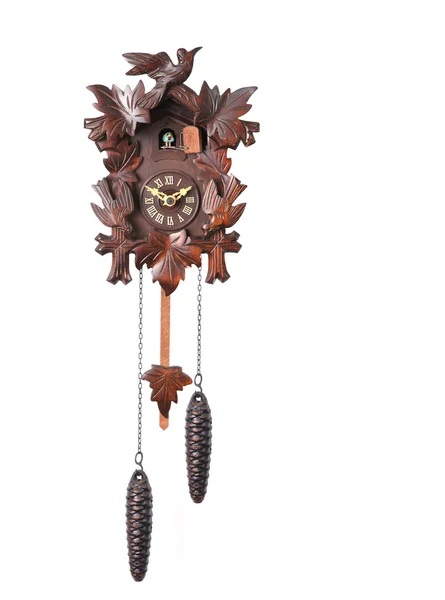 Cuckoo Clock Isolated on a White Backgro — Stock Photo, Image
