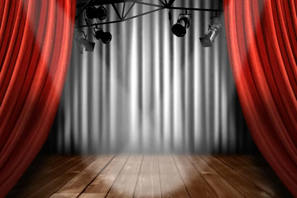 Arrangerar teater scenen med spotlight perfo — Stockfoto