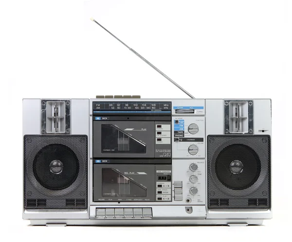 Front View of a Vintage Boom Box Cassett — Stock Photo, Image