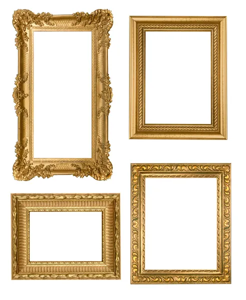 Vintage Detailed Gold Empty Picure Frame — Stock Photo, Image