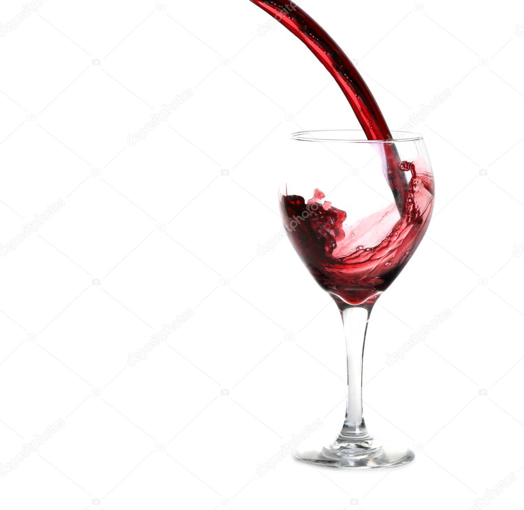 Glass of Red Wine Pouring
