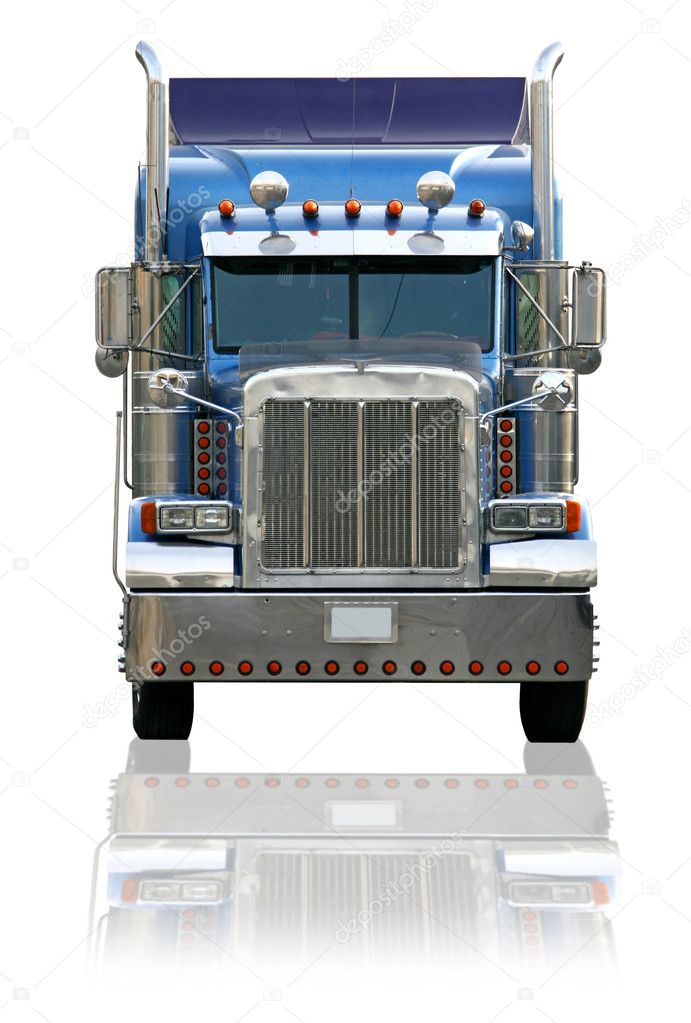 Semi Truck Isolated on a White Backgroun