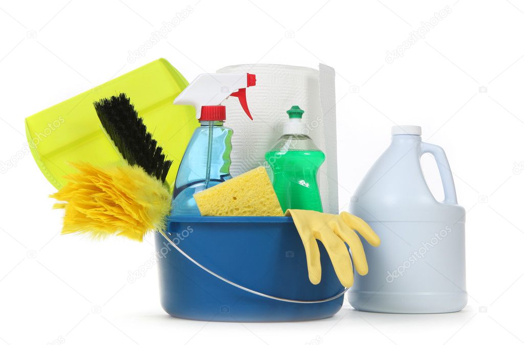 Blank Household Cleaning Supplies in a B