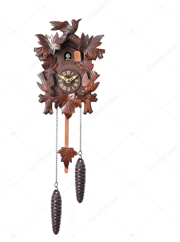 Cuckoo Clock Isolated on a White Backgro