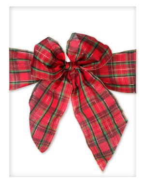 Plaid Xmas Package Bow clipart